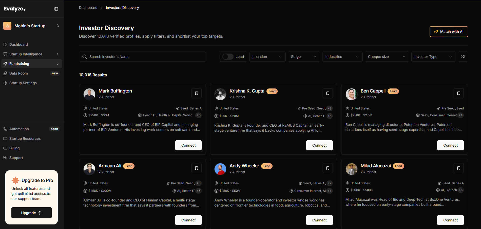 Investor Discovery screenshot 1
