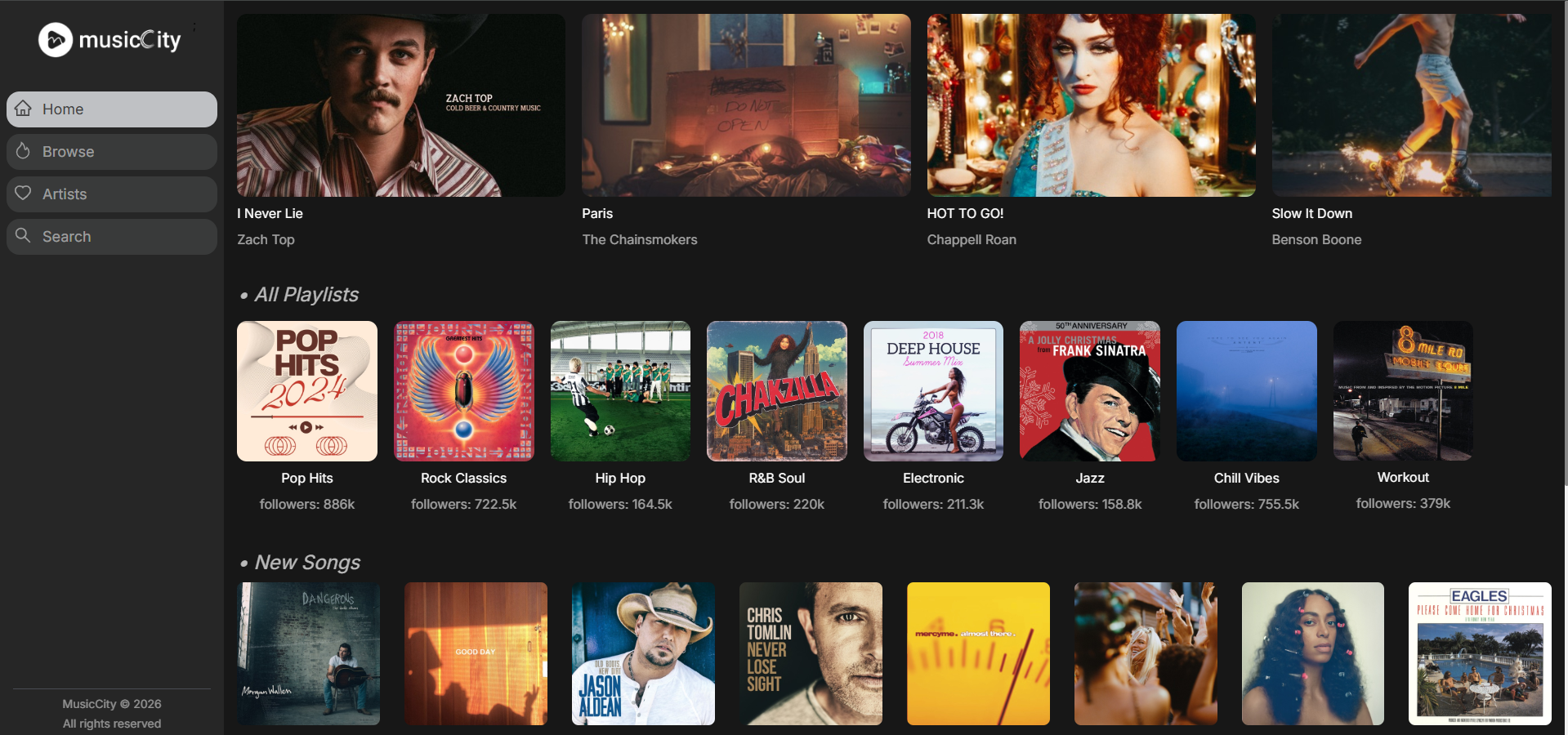Home & Featured Tracks screenshot 1