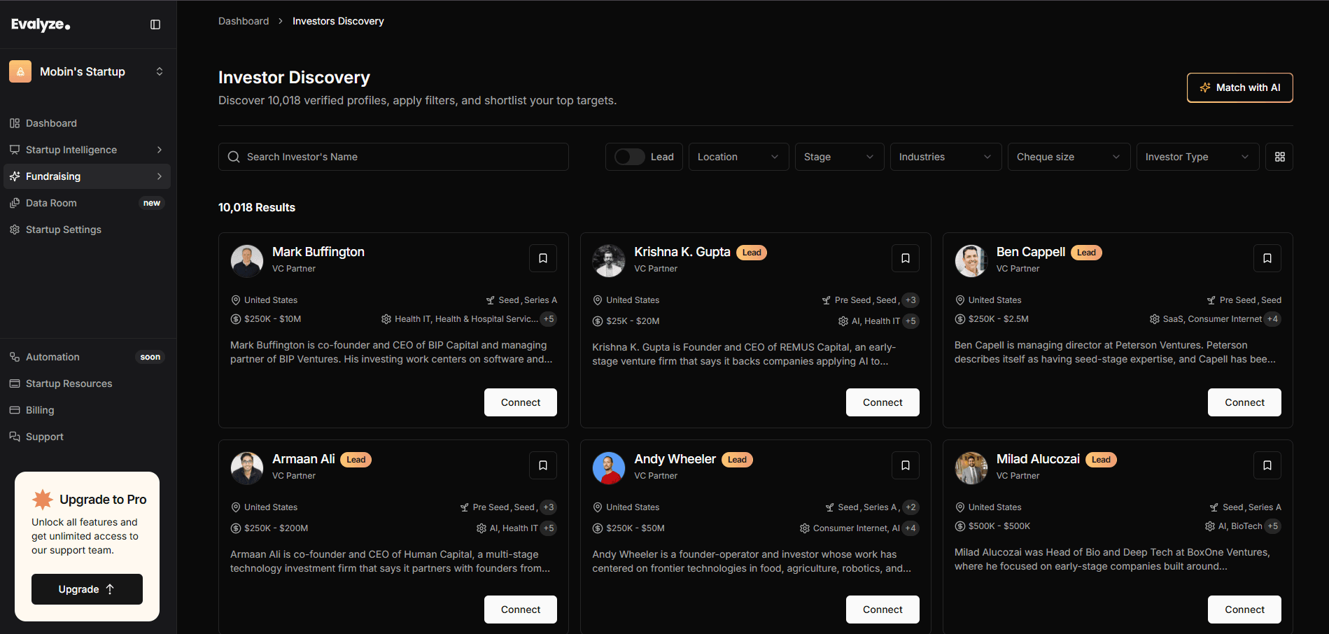 Investor Discovery screenshot 1